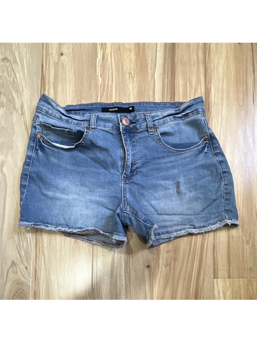 Harper Light Blue Denim Cutoff Shorts